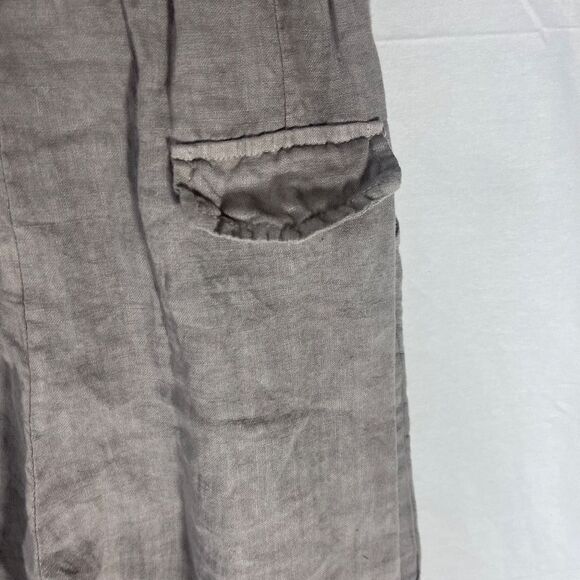 Campo De Fiori Taupe 100% Italian Linen Pull On Pants Sz S - Picture 4 of 8